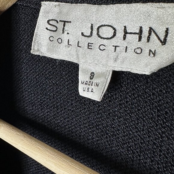St. John Collection Santana Knit Women's 8 Black Jacket Vintage Four Button - Picture 10 of 16